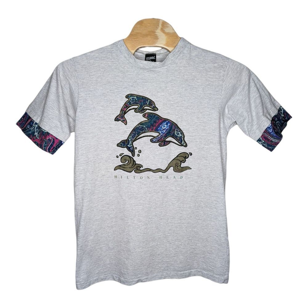 Vintage Hilton Head SC T Shirt Size Large Dolphins Made in USA Single Stitch